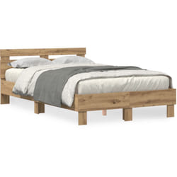 Vidaxl - Cadre de lit en bois Chêne artisanal Bois massif 120 x 200 cm