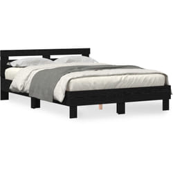 Vidaxl - Cadre de lit noir Chêne noir Bois 140 x 190 cm Durable