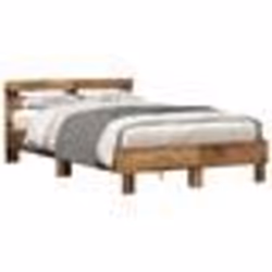 vidaXL Cadre de Lit en Bois dIngénierie Bois Vieilli 135 x 190 cm Durable 3333954