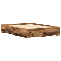 Cadre de lit avec tiroirs avec tiroir Bois ancien 140 x 190 cm Vidaxl