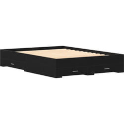 Cadre de lit avec tiroirs Chêne noir Bois d'ingénierie 140 x 190 cm vidaXL