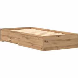 Ce cadre de lit de rangement rustique combine parfaitement style et praticité pour ta chambre. Il est fait pour la vie modern ...
