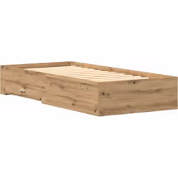 Ce cadre de lit de rangement rustique combine parfaitement style et praticité pour ta chambre. Il est fait pour la vie modern ...