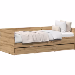 Ce lit banquette moderne et rustique en chêne artisanal, c'est le top pour style et praticité. Il a plein d'espace de rangeme ...