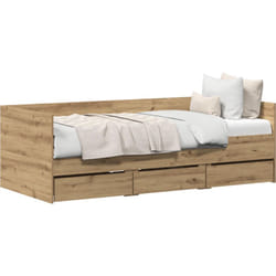 Lit banquette Chêne artisanal Bois d'ingénierie 90 x 200 cm vidaXL