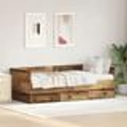vidaXL Lit de repos Bois vieilli Bois dingénierie 90 x 190 cm Solide 3333996