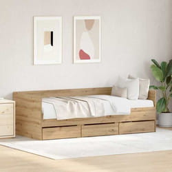 vidaXL Lit dappoint Chêne artisanal 90 x 190 cm Bois dingénierie 3333997
