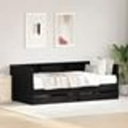 vidaXL Lit de jour noir avec tiroirs Chêne noir Bois dingénierie 3334007