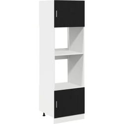 Vidaxl - Meuble pour micro-ondes chêne noir 60x57x207 cm en bois d'ingénierie