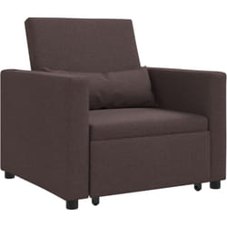 Vidaxl - Canapé-Lit Convertible 3-en-1 Marron Foncé Tissu