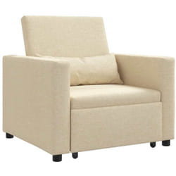 Canapé Lit Simple Crème 90 x 165 x 87 cm tissu Vidaxl