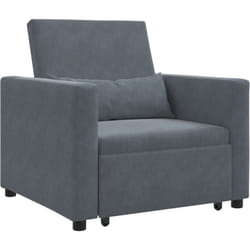 Vidaxl - Fauteuil convertible 3 en 1 Canapé-lit gris foncé en velours
