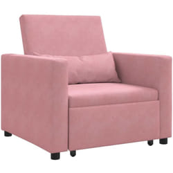 Canapé Lit Simple Rose clair 90 x 165 x 87 cm Velours Vidaxl