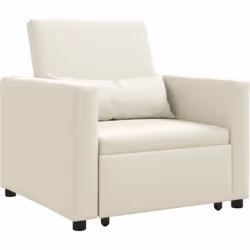 Ce fauteuil crème pratique est un super endroit douillet, et se transforme en un canapé-lit — parfait pour les petits espaces ...