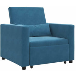 Canapé Lit Simple Bleu 90 x 165 x 87 cm Velours Vidaxl