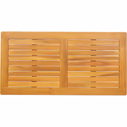 Ce plateau de table rectangulaire, qui mesure 100 x 50 x 2 cm, est pratique tout en étant super joli grâce au bois de teck ma ...