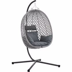 Cette chaise œuf suspendue est parfaite pour profiter du soleil et vivre la vie au grand air. Elle allie confort moderne et s ...