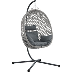 Vidaxl - Panier de Chaise Œuf Suspendue avec Support Gris Osier