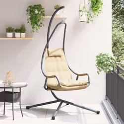 Cette chaise suspendue mélange style et confort, c'est un must-have pour ton coin extérieur. Le joli cadre en acier beige et  ...