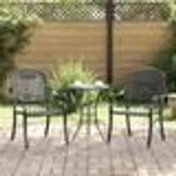 Chaises de jardin vidaXL 2 pcs Noires en aluminium moulé