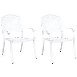 Vidaxl - Chaises de jardin 2 pcs en aluminium blanc moulé