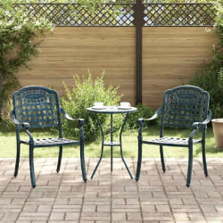 Chaises de jardin vidaXL 2 pcs en aluminium coulé vert