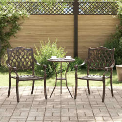 Fauteuils de jardin vidaXL 2 pcs en aluminium bronze