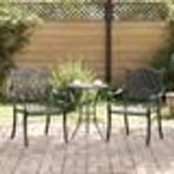 Chaises d'extérieur vidaXL Noir Aluminium 56 x 55 x 92,5 cm Solide