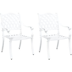 Vidaxl - Chaises de jardin 2 pcs en aluminium moulé, blanches