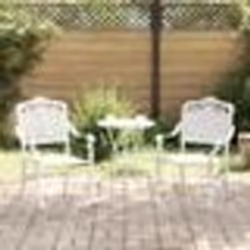 Chaises de jardin vidaXL 2 pcs en alu moulé blanc