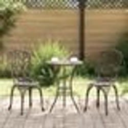 Ensemble de Jardin Bistro 3 Pièces en Aluminium