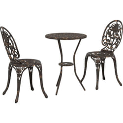 Vidaxl - Set de Bistro de Jardin 3 Pièces en Aluminium Couleur Bronze