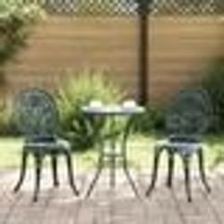 Ensemble bistro de jardin 3 pièces vidaXL vert en alu moulé