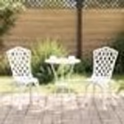 Set de bistro jardin 3 pièces vidaXL en alu blanc