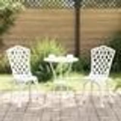 Set de bistro jardin 3 pièces vidaXL en alu blanc