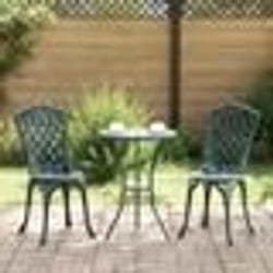 Ensemble Bistro de Jardin en Aluminium Couleur Verte 3 Pièces vidaXL