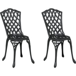 Vidaxl - Chaises de jardin 2 pcs Noir en aluminium coulé