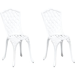 Vidaxl - Chaises de jardin 2 pcs Aluminium coulé blanc