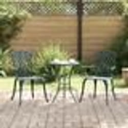 Chaises de jardin vidaXL 2 pcs Vert en aluminium moulé
