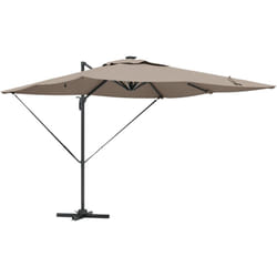 Parasol déporté Roma avec LEDs - Taupe (286 x 285 x 270 cm) - Aluminium Vidaxl