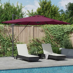vidaXL Parasol Rouge bordeaux 286 x 285 x 270 cm Aluminium