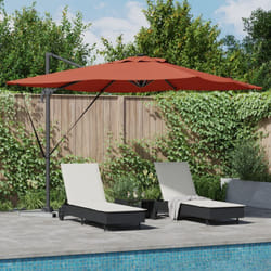 Parasol déporté Roma avec LEDs en terre cuite - 286 x 285 x 270 cm, en alu. Vidaxl