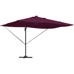 Parasol déporté Roma avec LEDs rouge bordeaux, 352 x 251 x 265 cm en aluminium Vidaxl