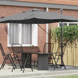 vidaXL Parasol Roma à Bras Déporté Anthracite et noir