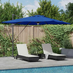 vidaXL Parasol Roma Bleu 286 x 285 x 270 cm Aluminium et polyester