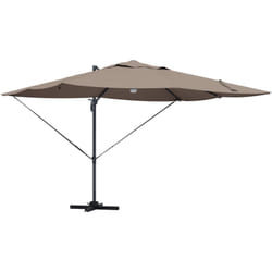 Parasol déporté Roma avec LEDs taupe, 352x251x265 cm, en aluminium Vidaxl
