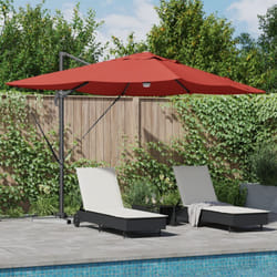 Parasol déporté Terracotta Polyester Grand Pliable Vidaxl