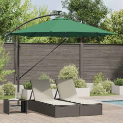 vidaXL Parasol banane à mât déporté Vert 294 x 294 x 248 cm