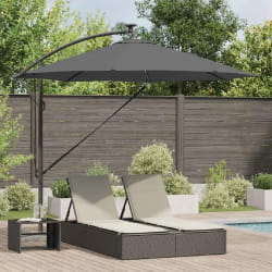 vidaXL Parasol banane à mât déporté Anthracite 294 x 294 x 248 cm