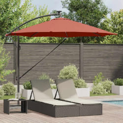 vidaXL Parasol banane à mât déporté Couleur terre cuite